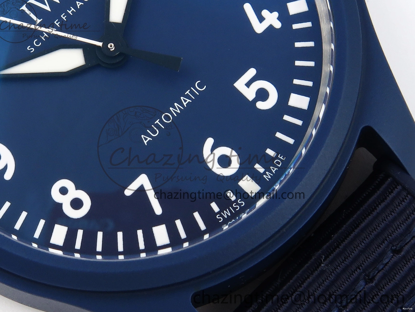 MIROTIME 0418 Original Pilot’s Watch Laureus Blue Ceramic IW328101 ZF 1:1 Best Edition on Blue Nylon Strap A 7027